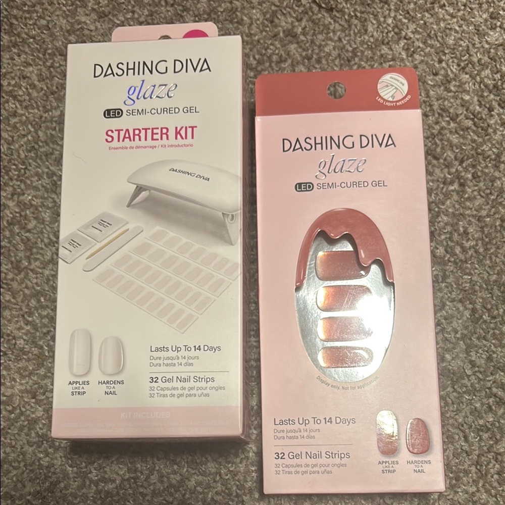 Dashing Diva Glaze LED Semi-Cured Gel Starter Kit and Nail Strips